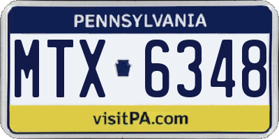 PA license plate MTX6348
