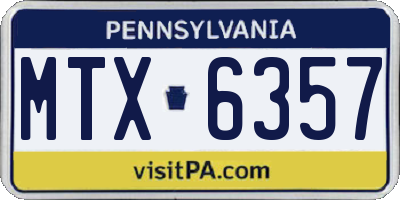 PA license plate MTX6357