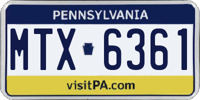 PA license plate MTX6361