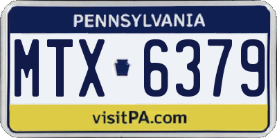 PA license plate MTX6379
