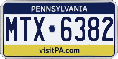 PA license plate MTX6382