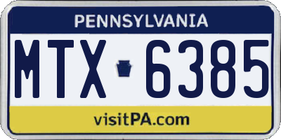 PA license plate MTX6385