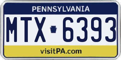 PA license plate MTX6393