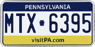 PA license plate MTX6395