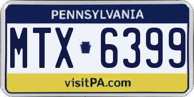 PA license plate MTX6399