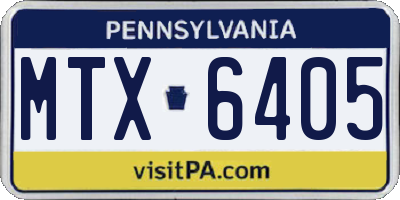 PA license plate MTX6405
