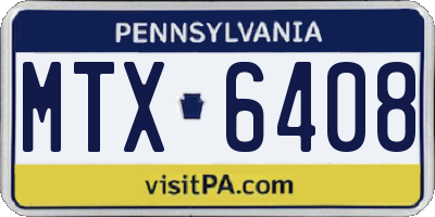 PA license plate MTX6408