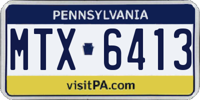 PA license plate MTX6413