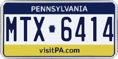 PA license plate MTX6414