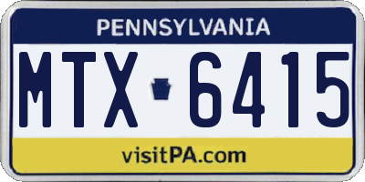 PA license plate MTX6415