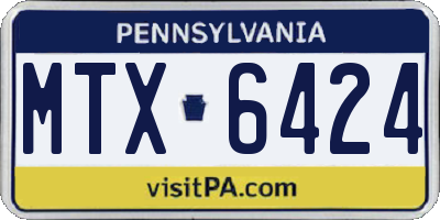 PA license plate MTX6424
