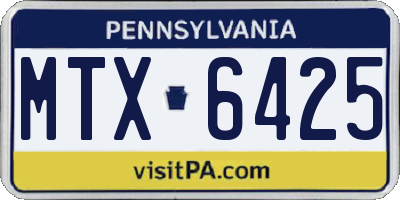 PA license plate MTX6425