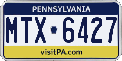 PA license plate MTX6427