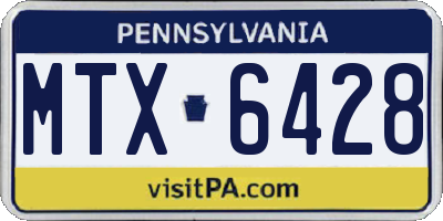 PA license plate MTX6428