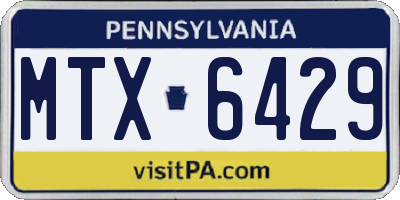 PA license plate MTX6429