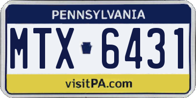 PA license plate MTX6431