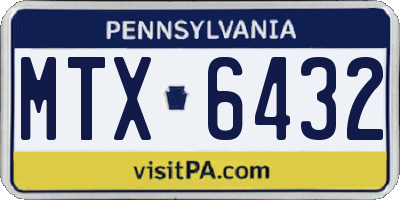 PA license plate MTX6432