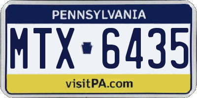 PA license plate MTX6435
