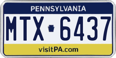 PA license plate MTX6437