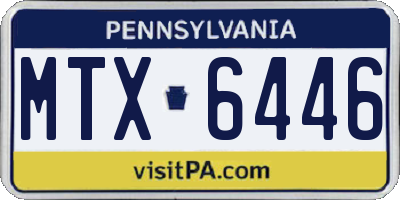 PA license plate MTX6446