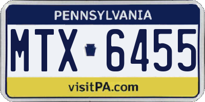 PA license plate MTX6455