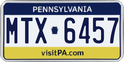 PA license plate MTX6457