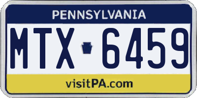 PA license plate MTX6459