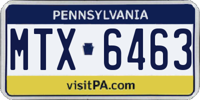 PA license plate MTX6463