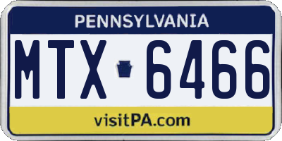 PA license plate MTX6466
