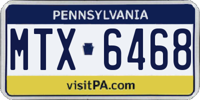 PA license plate MTX6468