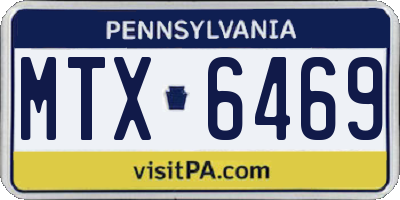 PA license plate MTX6469