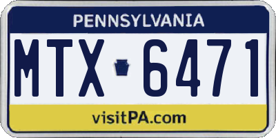 PA license plate MTX6471