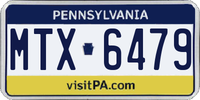 PA license plate MTX6479