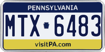 PA license plate MTX6483
