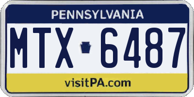 PA license plate MTX6487