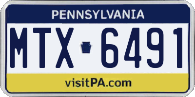PA license plate MTX6491