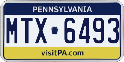 PA license plate MTX6493