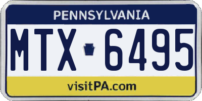 PA license plate MTX6495
