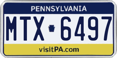 PA license plate MTX6497