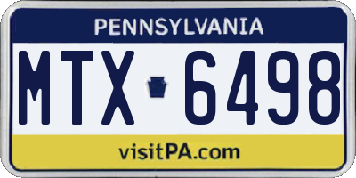 PA license plate MTX6498