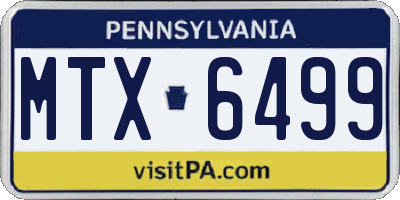 PA license plate MTX6499