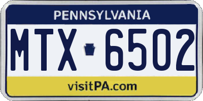 PA license plate MTX6502