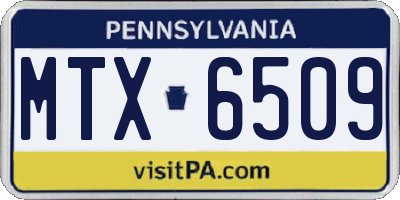 PA license plate MTX6509