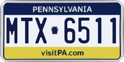 PA license plate MTX6511