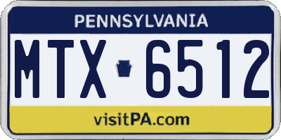 PA license plate MTX6512