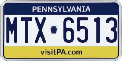PA license plate MTX6513