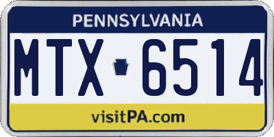 PA license plate MTX6514