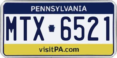 PA license plate MTX6521