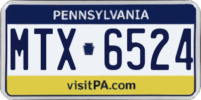 PA license plate MTX6524