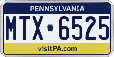 PA license plate MTX6525